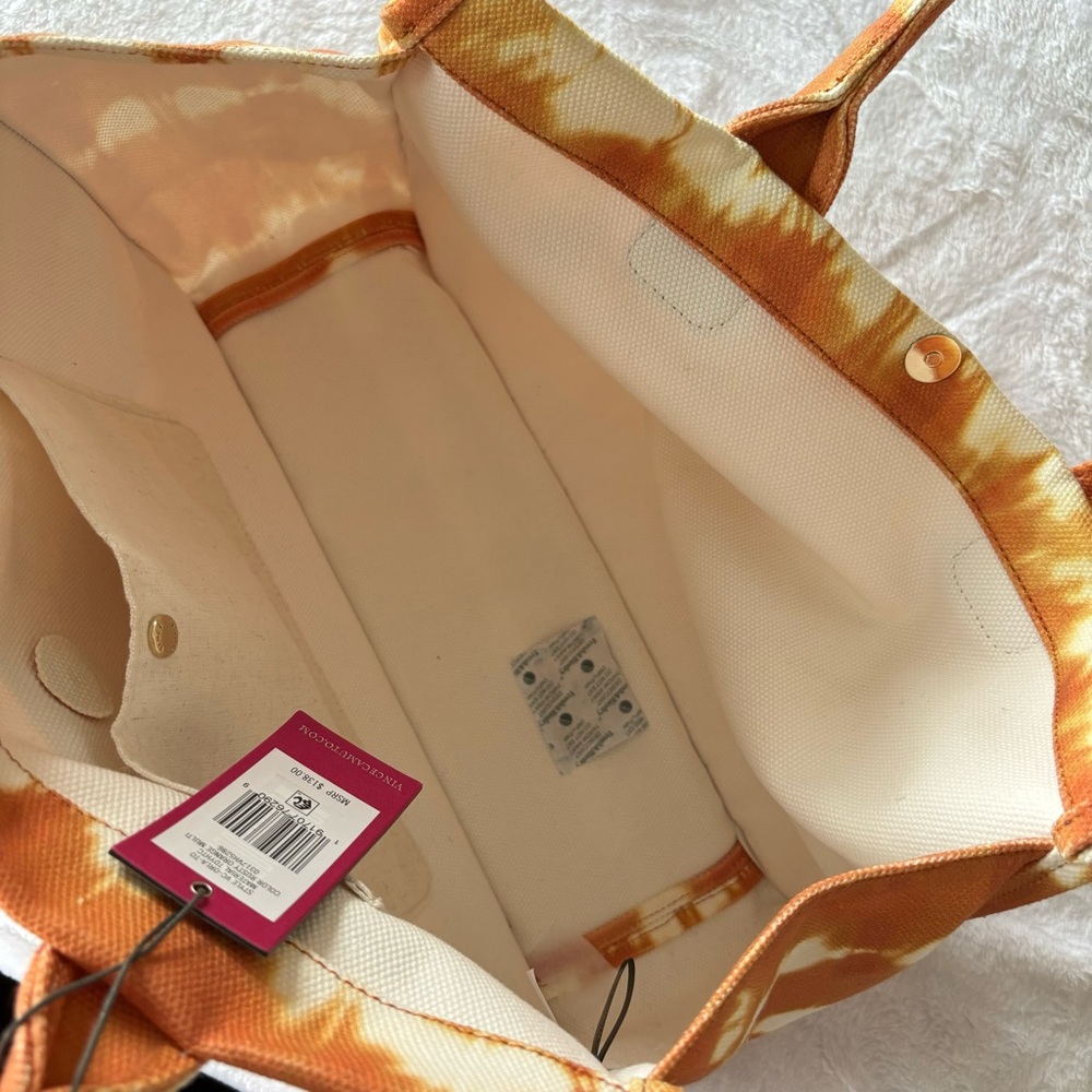 VINCE CAMUTO Orla Large Tie-Dye Canvas Structured Tote Handbag--NWT - Picture 7 of 14
